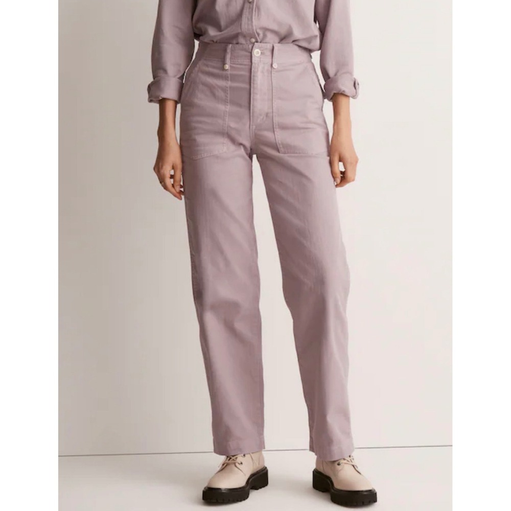 Madwell Perfect Vintage Wide-Leg‎ Pant Women 31 Grape High Rise Utility Edition